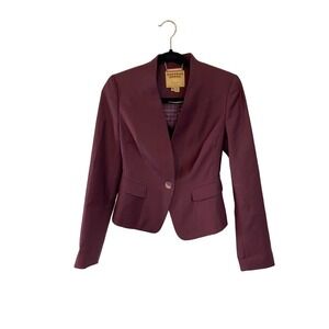 Ted Baker Working Title Blazer in Burgundy Single button closure